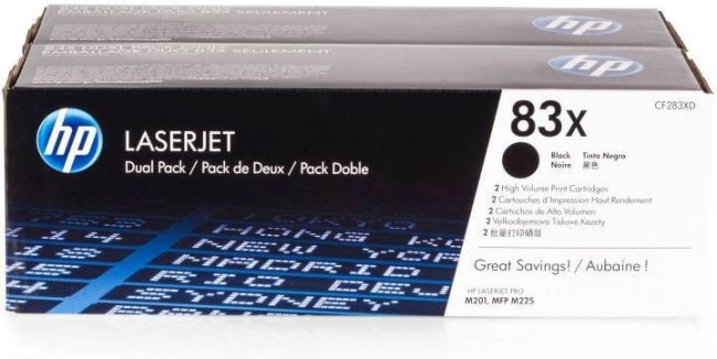 CF283XD/CF283XF (83X) оригинальный картридж HP для принтера HP LaserJet Pro M201/ MFP M225 black, 2*2200 страниц CF283XD/CF283XF (83X) оригинальный картридж HP для принтера HP LaserJet Pro M201/ MFP M225 black, 2*2200 страниц