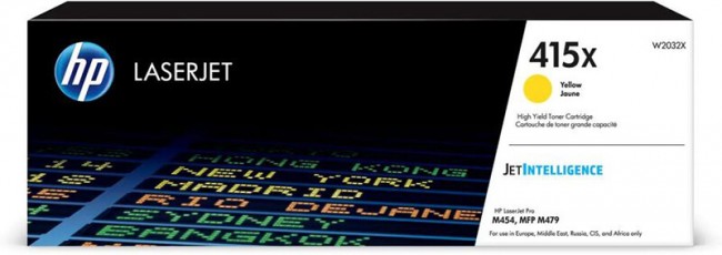 HP W2032X Оригинальный картридж 415X для HP LJ M454/ MFP M479 увеличенной емкости, желтый, 6000 страниц HP W2032X Оригинальный картридж 415X для HP LJ M454/ MFP M479 увеличенной емкости, желтый, 6000 страниц