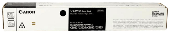 Картридж Canon C-EXV64Bk 5753C002 Black оригинальный для Canon imageRUNNER ADVANCE C3922/ C3926/ C3930/ C3935, чёрный, 38500 стр.