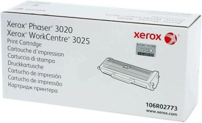 106R02773 Оригинальный картридж Xerox для Phaser 3020/ WorkCenter 3025 черный (1500стр.) 106R02773 Оригинальный картридж Xerox для Phaser 3020/ WorkCenter 3025 черный (1500стр.)