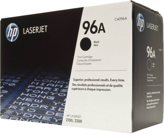C4096A (96A) оригинальный картридж HP для принтера HP LaserJet 2100/ 2100tn/ 2200/ 2200d/ 2200dn/ 2200dt/ 2200dtn black, 5000 страниц