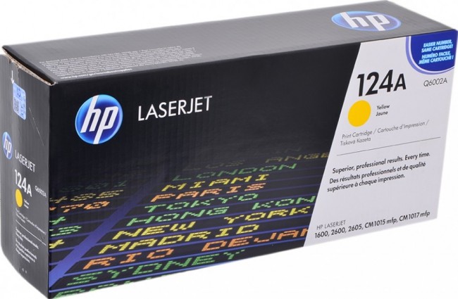 Q6002A (124A) оригинальный картридж HP для принтера HP LaserJet 1600/ 2600n/ 2605/ 2605dn/ 2605dtn/ CM1015/ CM1017/ CP1600/ CP2600 yellow, 2000 страниц Q6002A (124A) оригинальный картридж HP для принтера HP LaserJet 1600/ 2600n/ 2605/ 2605dn/ 2605dtn/ CM1015/ CM1017/ CP1600/ CP2600 yellow, 2000 страниц