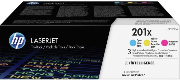 CF253XM (CF401X+CF402X+CF403X) (201X) набор картриджей HP оригинальный для принтера HP Color LaserJet Pro M252/ M252dw/ M252n/ M274/ M274n/ M277/ M277dw/ M277n, CYM Tri-Pack LaserJet Toner Cartridge, 3* 2300 страниц CF253XM (CF401X+CF402X+CF403X) (201X) набор картриджей HP оригинальный для принтера HP Color LaserJet Pro M252/ M252dw/ M252n/ M274/ M274n/ M277/ M277dw/ M277n, CYM Tri-Pack LaserJet Toner Cartridge, 3* 2300 страниц