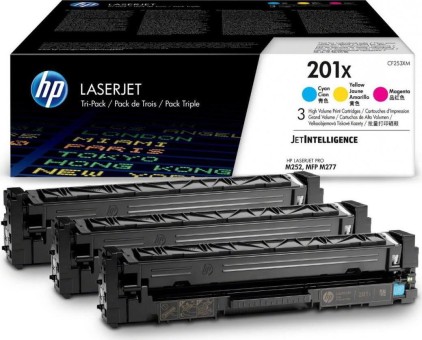 Набор картриджей HP CF253XM (CF401X+CF402X+CF403X) (201X) оригинальный для HP Color LaserJet Pro M252/ M252dw/ M252n/ M274/ M274n/ M277/ M277dw/ M277n, 3*2300 страниц Набор картриджей HP CF253XM (CF401X+CF402X+CF403X) (201X) оригинальный для HP Color LaserJet Pro M252/ M252dw/ M252n/ M274/ M274n/ M277/ M277dw/ M277n, 3*2300 страниц