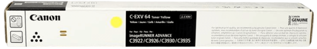 Картридж Canon C-EXV64Y 5756C002 Yellow оригинальный для Canon imageRUNNER ADVANCE C3922/ C3926/ C3930/ C3935, жёлтый, 25500 стр.