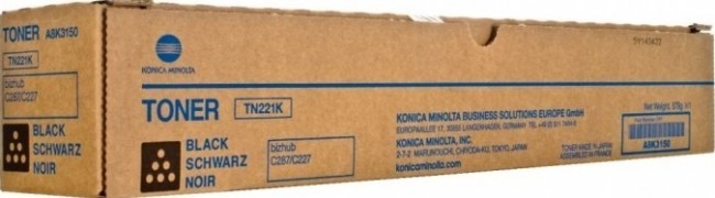 Konica-Minolta TN-221K Тонер-картридж, Black {bizhub C227/С287} Konica-Minolta TN-221K Тонер-картридж, Black {bizhub C227/С287}