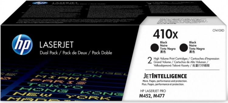CF410XD / CF410XF (410X) двойной оригинальный картридж HP для принтера HP LaserJet M452/ 477 Black, 2*6500 страниц CF410XD / CF410XF (410X) двойной оригинальный картридж HP для принтера HP LaserJet M452/ 477 Black, 2*6500 страниц