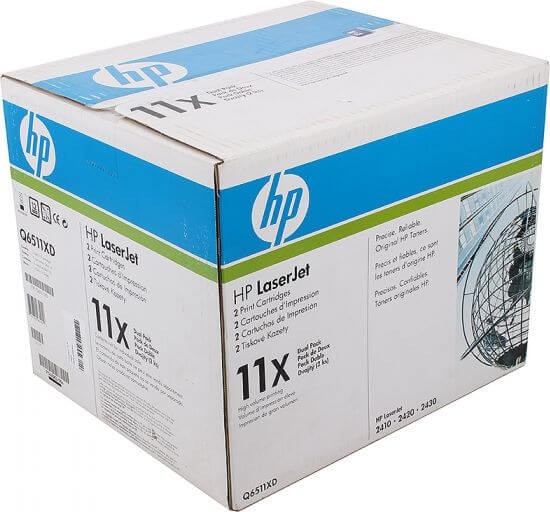 Q6511XD (11X) оригинальный картридж HP для принтера HP LaserJet 2400/ 2410/ 2420/ 2420d/ 2420n/ 2420dn/ 2430/ 2430n/ 2430t/ 2430tn/ 2430dtn black, двойная упаковка 2*12000 страниц Q6511XD (11X) оригинальный картридж HP для принтера HP LaserJet 2400/ 2410/ 2420/ 2420d/ 2420n/ 2420dn/ 2430/ 2430n/ 2430t/ 2430tn/ 2430dtn black, двойная упаковка 2*12000 страниц
