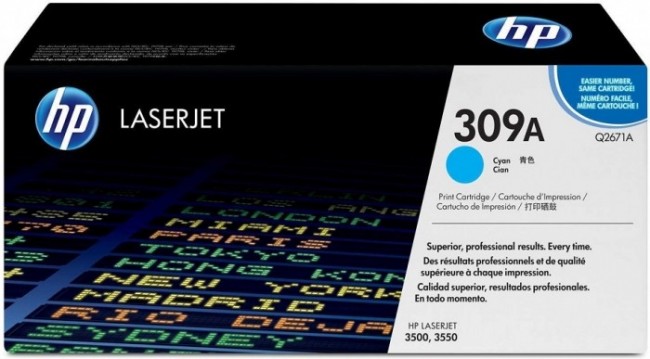 Q2671A (309A) оригинальный картридж HP для принтера HP Color LaserJet 3500/ 3550/ 3550n cyan, 4000 страниц