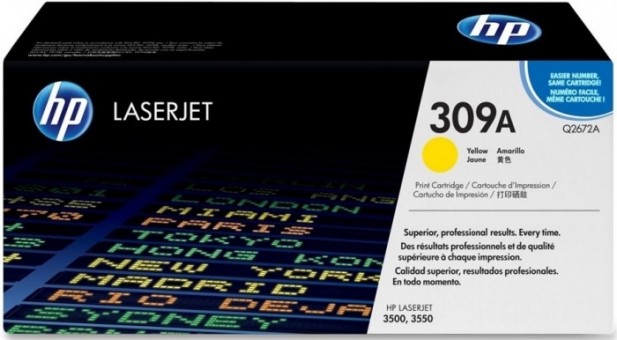 Q2672A (309A) оригинальный картридж HP для принтера HP Color LaserJet 3500/ 3550/ 3550n yellow, 4000 страниц