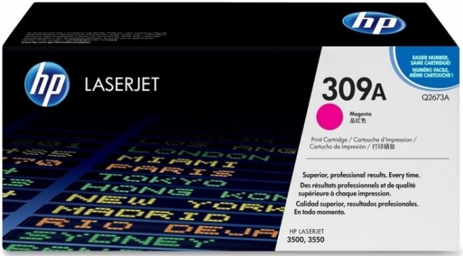 Q2673A (309A) оригинальный картридж HP для принтера HP Color LaserJet 3500/ 3550/ 3550n magenta, 4000 страниц