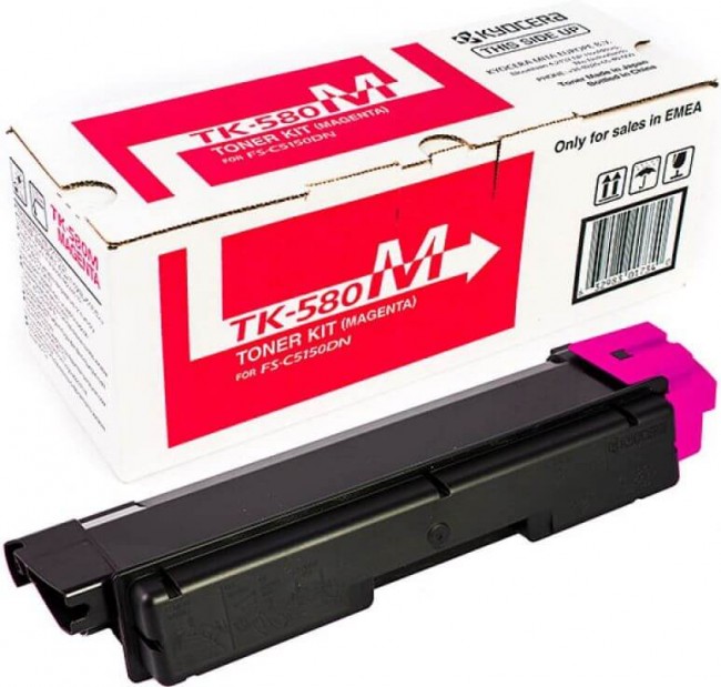 TK-580M (1T02KTBNL0) оригинальный картридж Kyocera для принтера Kyocera FS-C5150DN magenta, 2800 страниц TK-580M (1T02KTBNL0) оригинальный картридж Kyocera для принтера Kyocera FS-C5150DN magenta, 2800 страниц