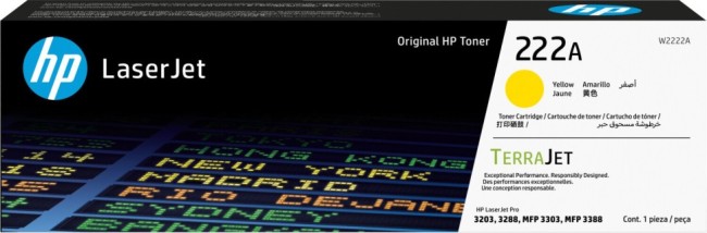 Картридж HP W2222A (222A) Yellow оригинальный для HP LaserJet Pro 3203/ MFP 3303, жёлтый, 1200 стр.