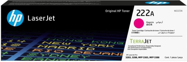 Картридж HP W2223A (222A) Magenta оригинальный для HP LaserJet Pro 3203/ MFP 3303, пурпурный, 1200 стр.