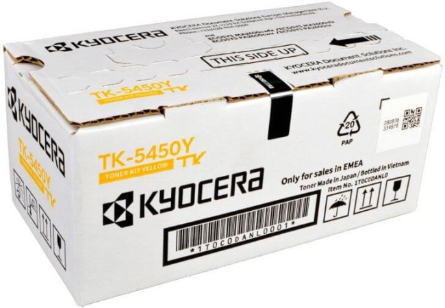 Картридж Kyocera TK-5450Y (1T0C0DANL0) Yellow оригинальный для Kyocera ECOSYS PA2600cx/ PA2600cwx/ MA2600cfx/ MA2600cwfx, жёлтый, 3200 страниц