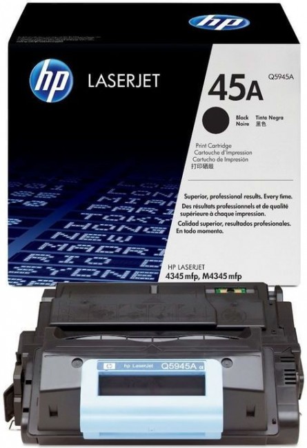 Q5945A (45A) оригинальный картридж HP для принтера HP LaserJet 4345mpf/ 4345s/ 4345x/ 4345xs/ 4345xm/ 4345dtn/ 4345dtnsl/ 4345dtnxm black, 18000 страниц