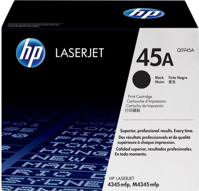 Q5945A (45A) оригинальный картридж HP для принтера HP LaserJet 4345mpf/ 4345s/ 4345x/ 4345xs/ 4345xm/ 4345dtn/ 4345dtnsl/ 4345dtnxm black, 18000 страниц