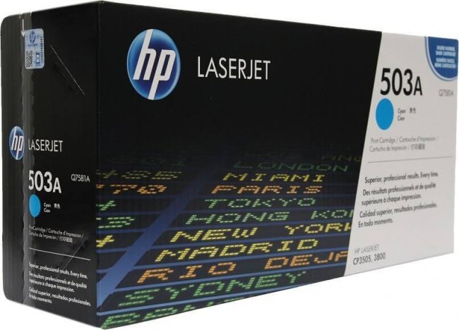 Q7581A (503A) оригинальный картридж HP для принтера HP Color LaserJet 3800/ CP3505 cyan, 6000 страниц Q7581A (503A) оригинальный картридж HP для принтера HP Color LaserJet 3800/ CP3505 cyan, 6000 страниц