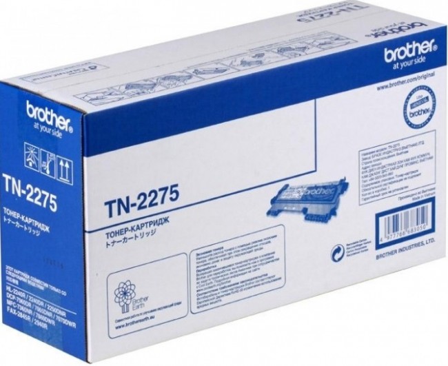 TN-2275 оригинальный картридж Brother для принтеров Brother HL-2240R/ 2240DR/ 2250DNR/ DCP-7060DR/ 7065DNR/ DCP7070/ MFC7360/ MFC7860/ FAX2845/ FAX2940 black (2 600 стр.) TN-2275 оригинальный картридж Brother для принтеров Brother HL-2240R/ 2240DR/ 2250DNR/ DCP-7060DR/ 7065DNR/ DCP7070/ MFC7360/ MFC7860/ FAX2845/ FAX2940 black (2 600 стр.)
