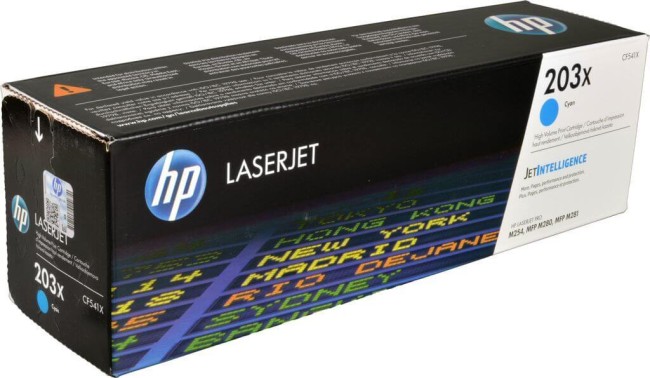 CF541X (203X) оригинальный картридж HP для принтера HP Color LaserJet Pro M254/ M280/ M281 голубой, 2500 страниц CF541X (203X) оригинальный картридж HP для принтера HP Color LaserJet Pro M254/ M280/ M281 голубой, 2500 страниц
