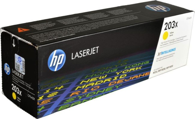 CF542X (203X) оригинальный картридж HP для принтера HP Color LaserJet Pro M254/ M280/ M281 жёлтый, 2500 страниц CF542X (203X) оригинальный картридж HP для принтера HP Color LaserJet Pro M254/ M280/ M281 жёлтый, 2500 страниц
