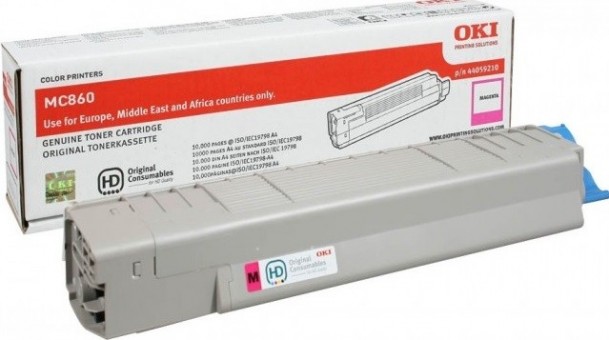 Картридж OKI (44059226/44059210) для принтера OKI MC860, пурпурный, 10000 стр.