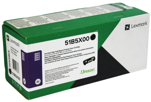 Картридж Lexmark 51B5X00/ 51B0XA0 оригинальный для Lexmark MS517/ MS617/ MX517/ MX617, чёрный, увеличенный, 20000 стр.