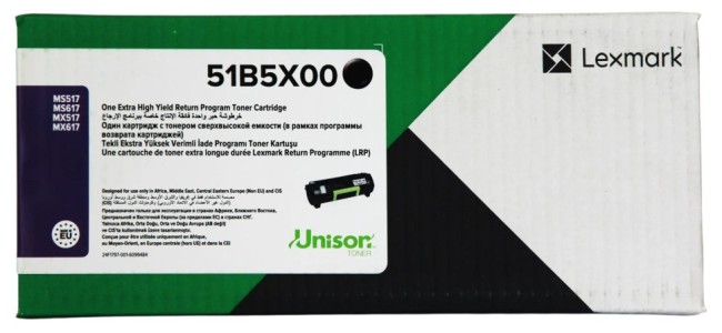 Картридж Lexmark 51B5X00/ 51B0XA0 оригинальный для Lexmark MS517/ MS617/ MX517/ MX617, чёрный, увеличенный, 20000 стр.