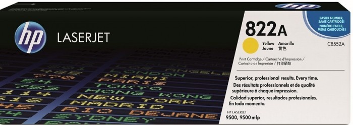 C8552A (822A) оригинальный картридж HP для принтера HP Color LaserJet 9500/ 9500n/ 9500gp/ 9500hdn/ 9500mfp yellow, 25000 страниц