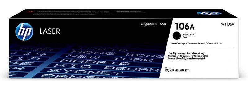 HP W1106A Оригинальный картридж 106A лазерный для HP LJ 107/ 135/ La черный, 1000 страниц HP W1106A Оригинальный картридж 106A лазерный для HP LJ 107/ 135/ La черный, 1000 страниц